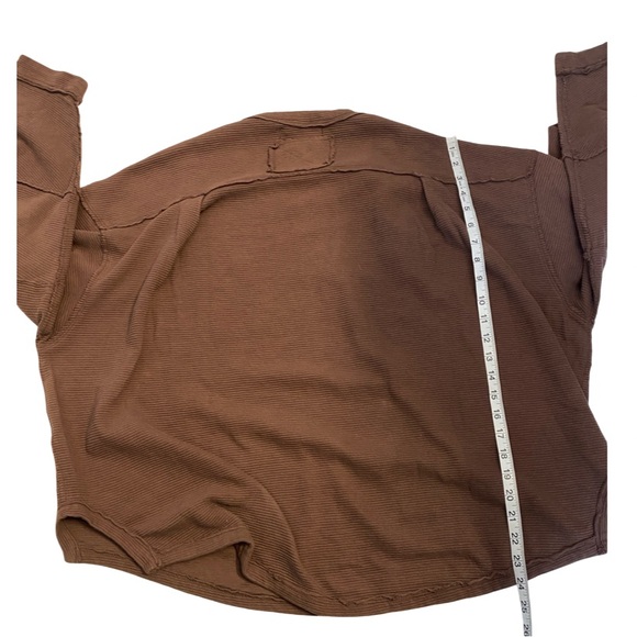 🔥Host Pick🔥Free People We The Free NWT Total Eclipse Tee Sz L Ribbed Long Sleeve - Picture 13 of 16